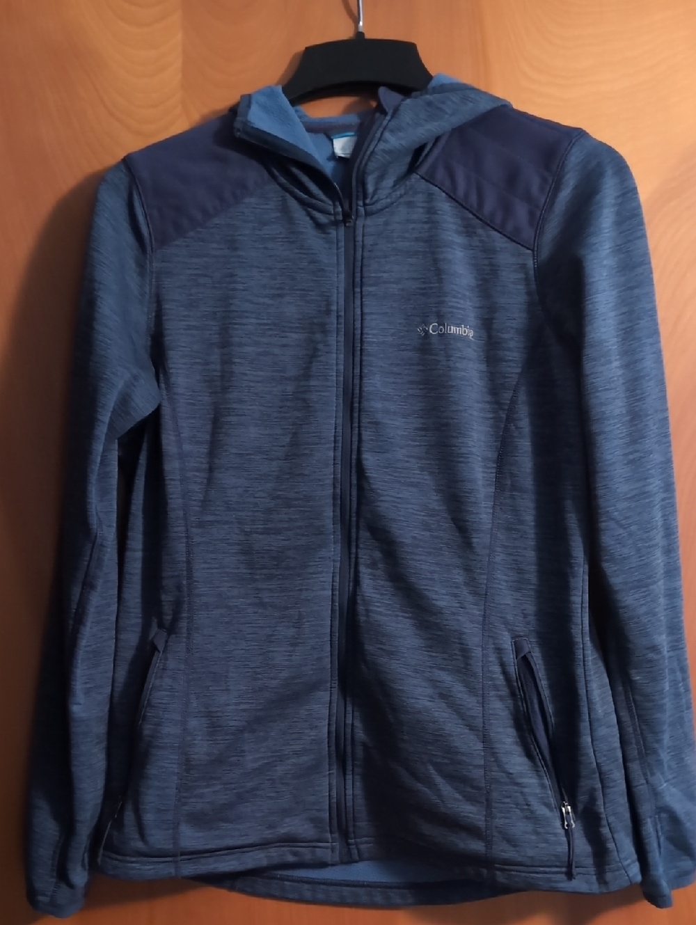 Columbia Women's Heathered Navy Blue Hooded Full-Zip Jacket
